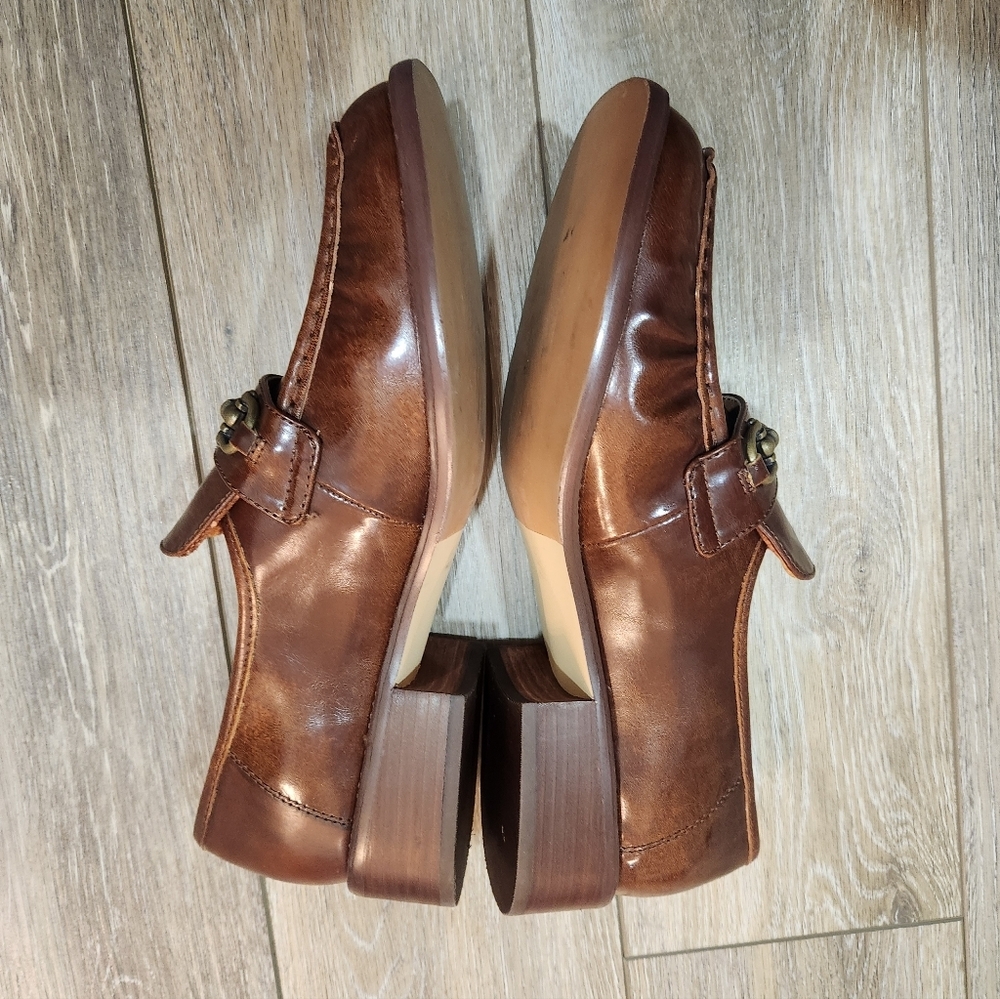 Korks Womans Florence Brown Leather Loafers Size 11 - Picture 4 of 9
